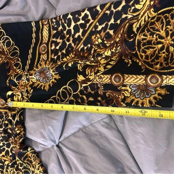 Tacera Baroque Leopard Print Shirt Dress Women’s 2X Black Gold Tunic - Picture 7 of 7